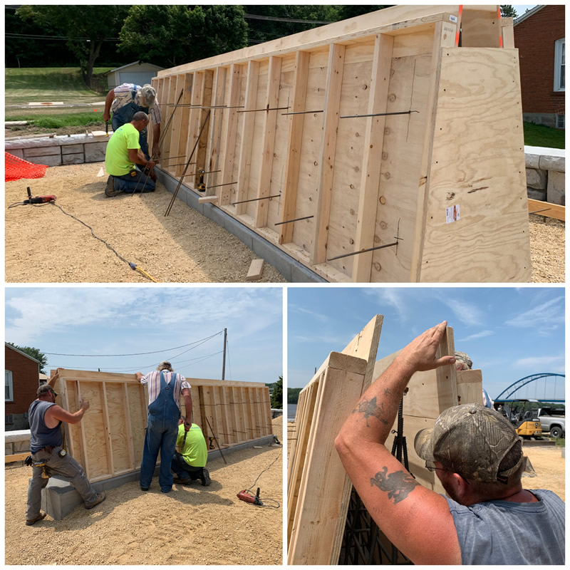 The Paver Walls Forms are assembled.