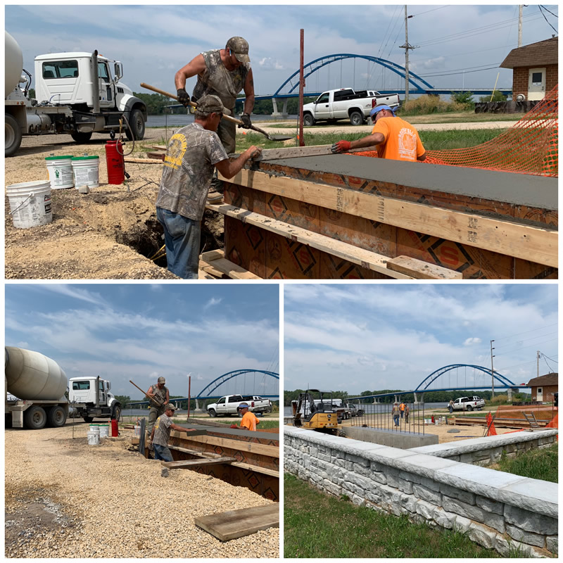 Paver Walls Foundation Work Continues