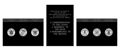 View of the granite monuments.